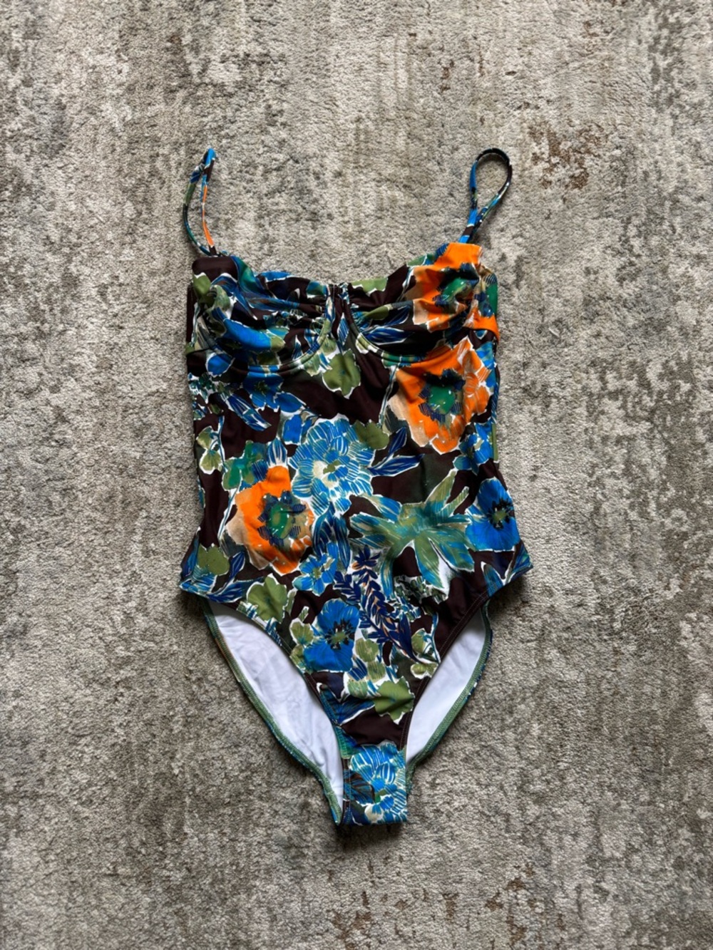 Tanya Taylor Women’s Floral One-Piece Swimsuit - Blue, Orange & Green